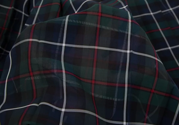 コムデギャルソンCOMME des GARCONSタータンチェックシースルーラップスカート 緑紺赤M K-118659_013