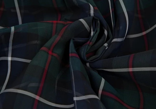 コムデギャルソンCOMME des GARCONSタータンチェックシースルーラップスカート 緑紺赤M K-118659_014