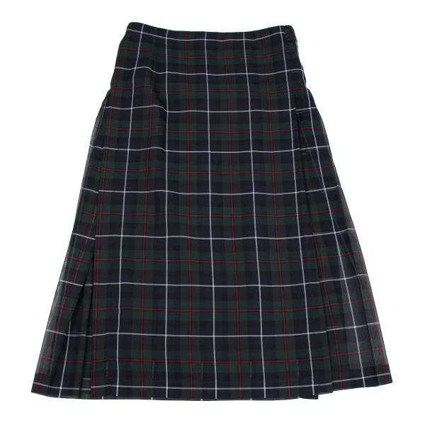 コムデギャルソンCOMME des GARCONSタータンチェックシースルーラップスカート 緑紺赤M K-118659_002