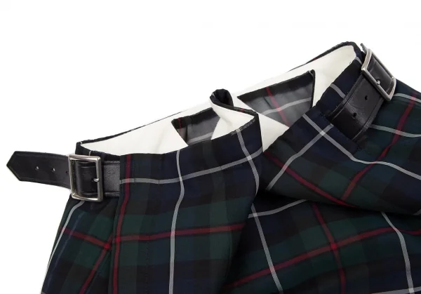 コムデギャルソンCOMME des GARCONSタータンチェックシースルーラップスカート 緑紺赤M K-118659_004