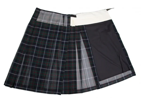 コムデギャルソンCOMME des GARCONSタータンチェックシースルーラップスカート 緑紺赤M K-118659_007