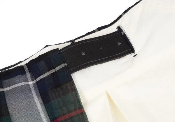 コムデギャルソンCOMME des GARCONSタータンチェックシースルーラップスカート 緑紺赤M K-118659_008
