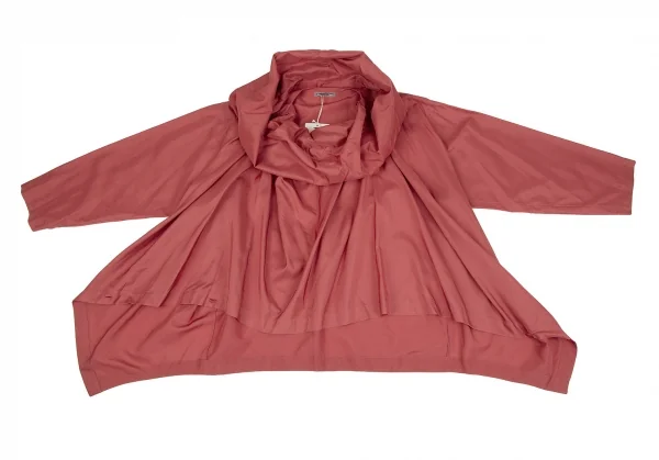 ISSEY MIYAKE Silk Blend Drape Neck Design Long Sleeve Shirt K-118670_002