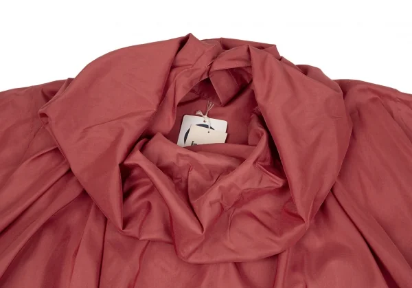 ISSEY MIYAKE Silk Blend Drape Neck Design Long Sleeve Shirt K-118670_006