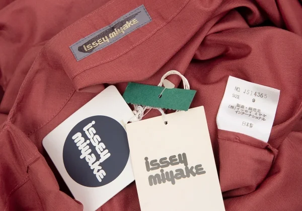 ISSEY MIYAKE Silk Blend Drape Neck Design Long Sleeve Shirt K-118670_019