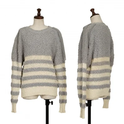 ISSEY MIYAKE Bijou Decoration Stripe Knit Sweater