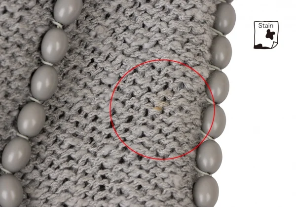 イッセイミヤケISSEY MIYAKE ビジュー装飾ボーダー織りニットセーター ブルーグレークリームM位 K-118674_006