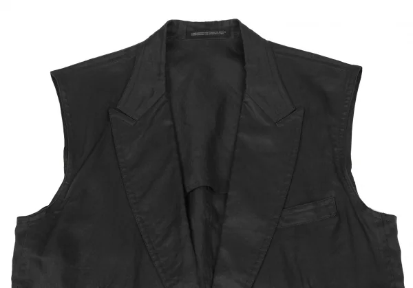 Yohji Yamamoto POUR HOMME Linen Peaked Lapel Sleeveless Jacket K-118695_002