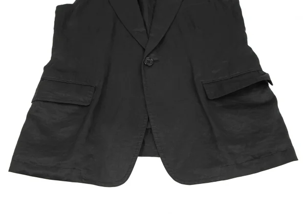 Yohji Yamamoto POUR HOMME Linen Peaked Lapel Sleeveless Jacket K-118695_008