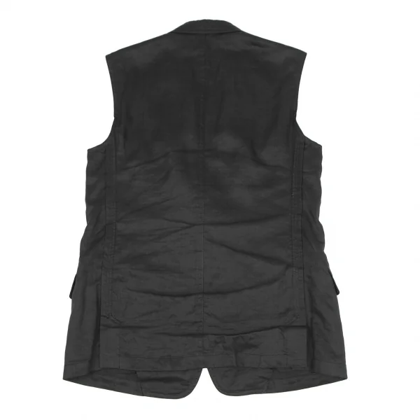 Yohji Yamamoto POUR HOMME Linen Peaked Lapel Sleeveless Jacket K-118695_012
