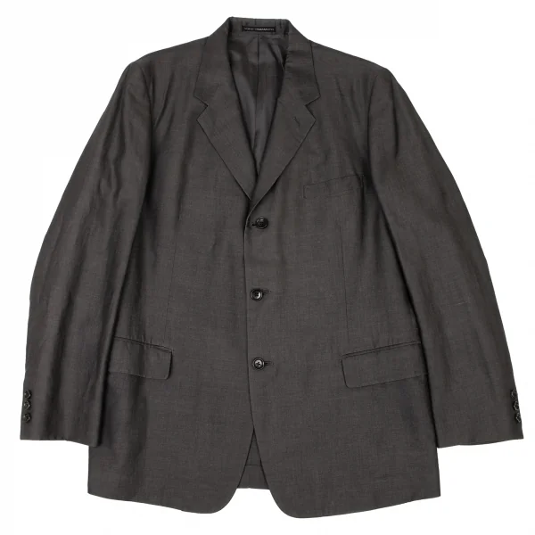 Y's for men Cotton Linen Jacket Charcoal 4 K-118697_001