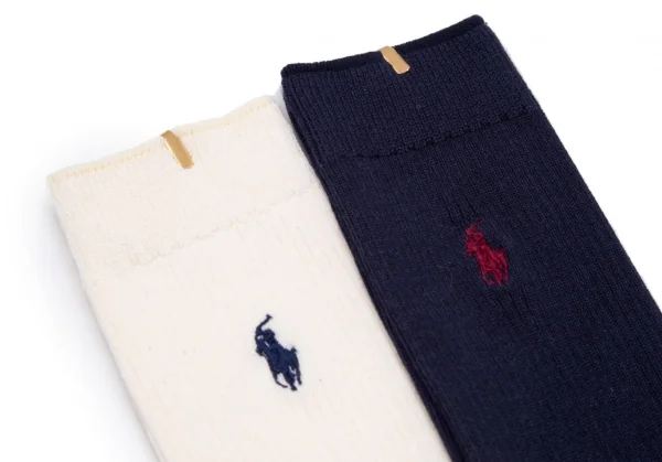 新品!ポロbyラルフローレンPOLO by Ralph Lauren ポニー刺繍ソックス 2足セット 紺オフ24-26 K-118708_002