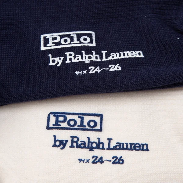 新品!ポロbyラルフローレンPOLO by Ralph Lauren ポニー刺繍ソックス 2足セット 紺オフ24-26 K-118708_006