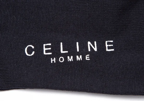 新品!セリーヌ オムCELINE HOMME マカダム織りソックス 2足セット 黒グレー25 K-118709_007