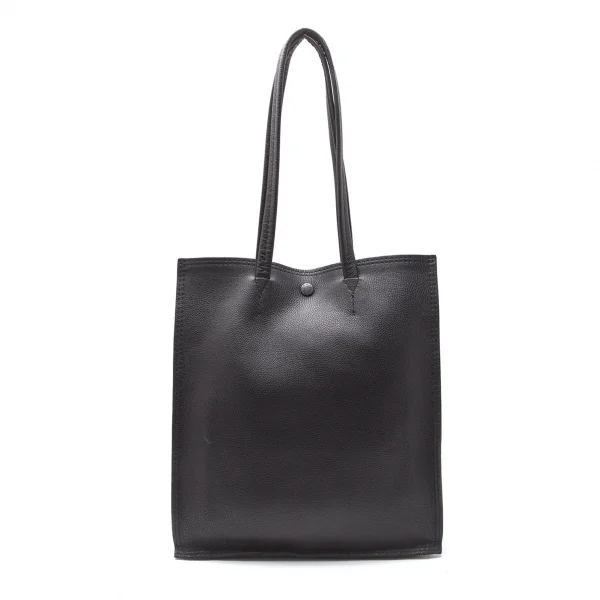 ヨウジヤマモト プールオムYohji Yamamoto POUR HOMME カウレザーアウトシームトートバッグ 黒 K-118711_001