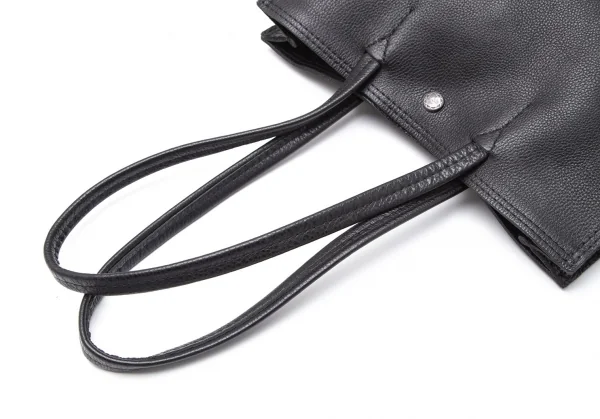 ヨウジヤマモト プールオムYohji Yamamoto POUR HOMME カウレザーアウトシームトートバッグ 黒 K-118711_010