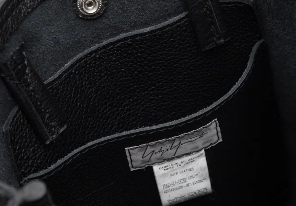 ヨウジヤマモト プールオムYohji Yamamoto POUR HOMME カウレザーアウトシームトートバッグ 黒 K-118711_012