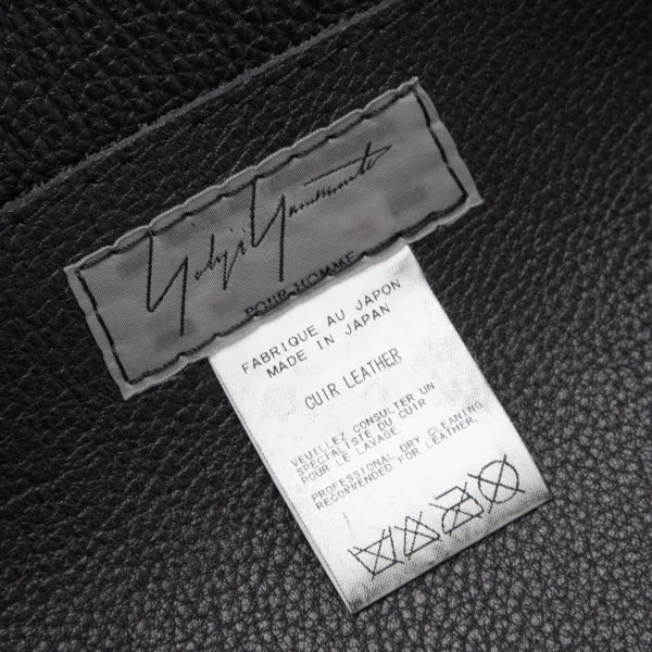 ヨウジヤマモト プールオムYohji Yamamoto POUR HOMME カウレザーアウトシームトートバッグ 黒 K-118711_013