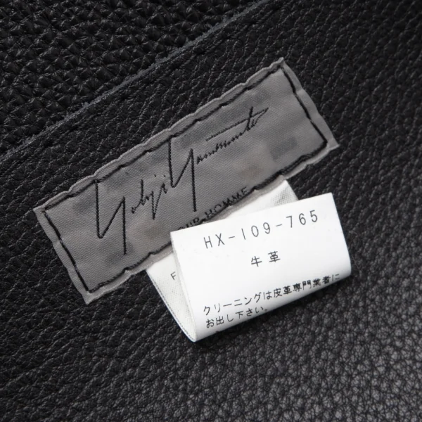 ヨウジヤマモト プールオムYohji Yamamoto POUR HOMME カウレザーアウトシームトートバッグ 黒 K-118711_014