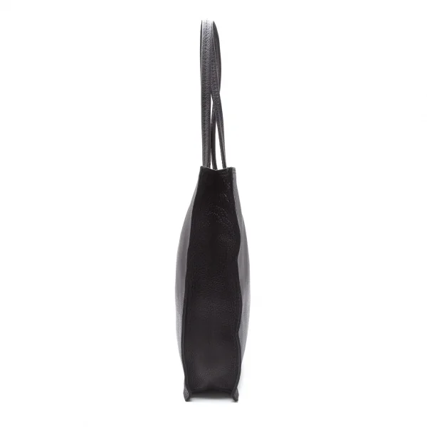 ヨウジヤマモト プールオムYohji Yamamoto POUR HOMME カウレザーアウトシームトートバッグ 黒 K-118711_007