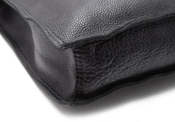 ヨウジヤマモト プールオムYohji Yamamoto POUR HOMME カウレザーアウトシームトートバッグ 黒 K-118711_009