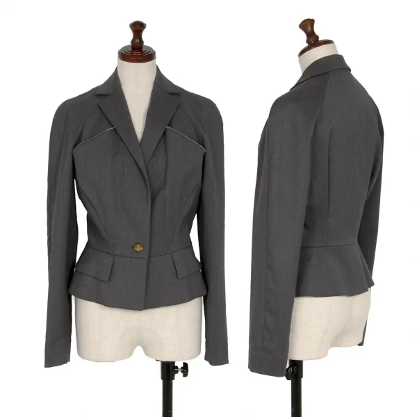 ヴィヴィアンウエストウッド レッドレーベルVivienne Westwood Red Label カッティングデザイン1Bジャケット グレー38 K-118715_001