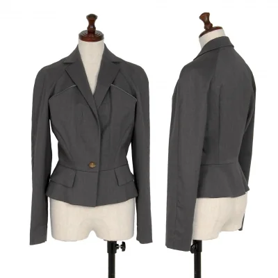 ヴィヴィアンウエストウッド レッドレーベルVivienne Westwood Red Label カッティングデザイン1Bジャケット グレー