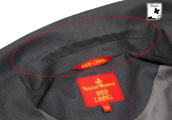 ヴィヴィアンウエストウッド レッドレーベルVivienne Westwood Red Label カッティングデザイン1Bジャケット グレー38 K-118715_005