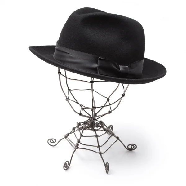 ルードギャラリーRUDE GALLERY サテンリボンフェドラハット 黒 K-118719_001