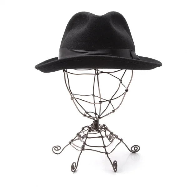 ルードギャラリーRUDE GALLERY サテンリボンフェドラハット 黒 K-118719_002