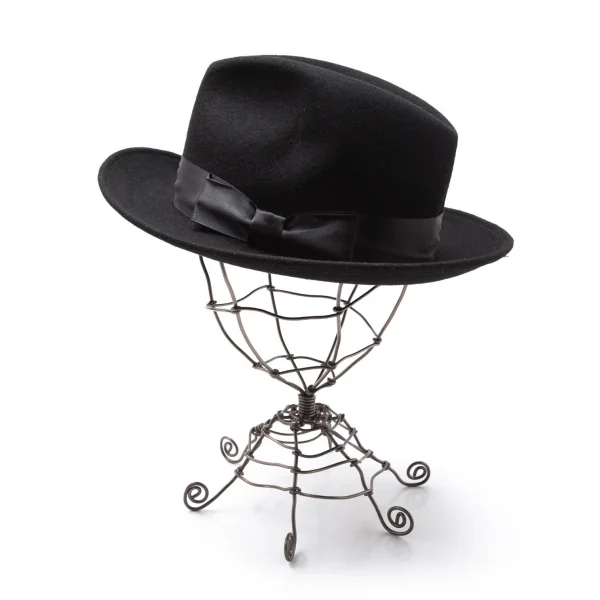 ルードギャラリーRUDE GALLERY サテンリボンフェドラハット 黒 K-118719_003