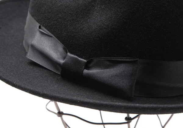 ルードギャラリーRUDE GALLERY サテンリボンフェドラハット 黒 K-118719_004