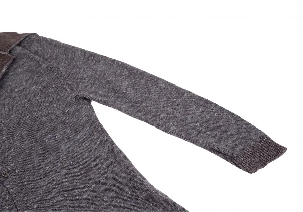 ワイズビスリミY's bis LIMI レーヨンリネンボタンフロントプルオーバーニットセーター パープルグレーS K-118732_006