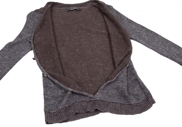 ワイズビスリミY's bis LIMI レーヨンリネンボタンフロントプルオーバーニットセーター パープルグレーS K-118732_009