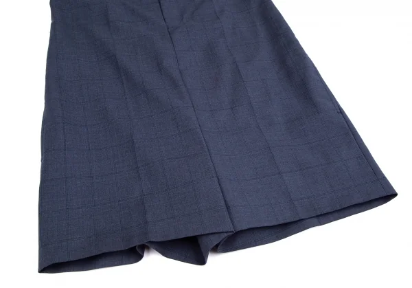ジュンヤワタナベ コムデギャルソンJUNYA WATANABE COMME des GARCONS ウール格子チェックハイウエストクロップドパンツ 紺XS K-118734_006