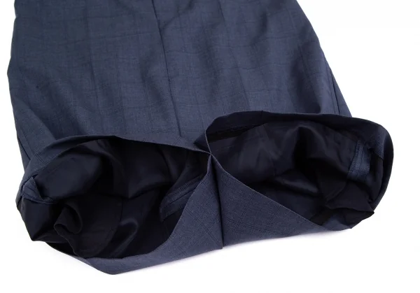 ジュンヤワタナベ コムデギャルソンJUNYA WATANABE COMME des GARCONS ウール格子チェックハイウエストクロップドパンツ 紺XS K-118734_008