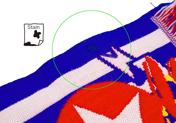 COMME des GARCONS ロゴジャガードフットボールストール 青赤 K-118735_004