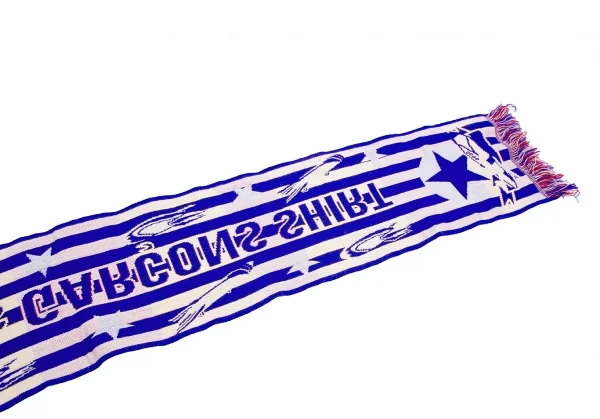 COMME des GARCONS ロゴジャガードフットボールストール 青赤 K-118735_006