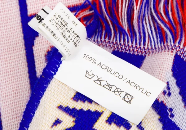 COMME des GARCONS ロゴジャガードフットボールストール 青赤 K-118735_008