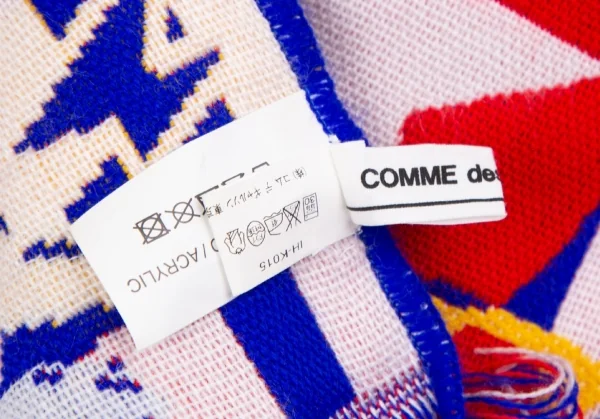 COMME des GARCONS ロゴジャガードフットボールストール 青赤 K-118735_009