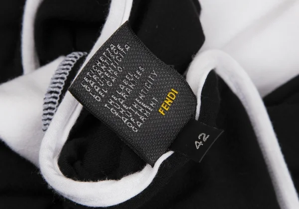フェンディFENDI ボーダーストレッチホルターネックトップス 黒白42 K-118737_013