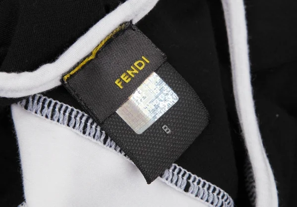 フェンディFENDI ボーダーストレッチホルターネックトップス 黒白42 K-118737_014