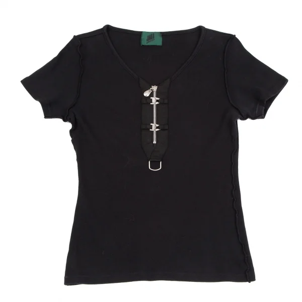 JUNIOR GAULTIER Zipper neck Out seam T Shirt K-118751_002