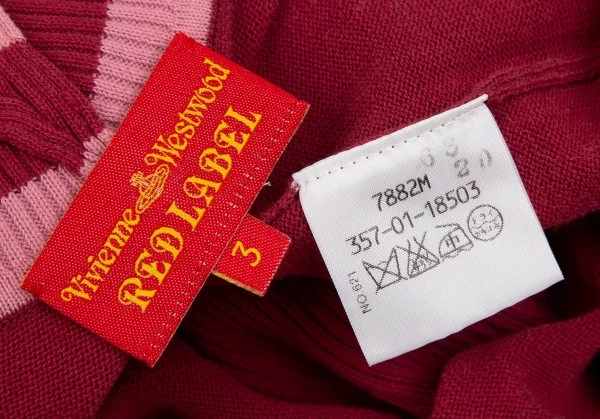 ヴィヴィアンウエストウッド レッドレーベルVivienne Westwood Red Label フレンチスリーブVネックニット 赤ピンク3 K-118753_010
