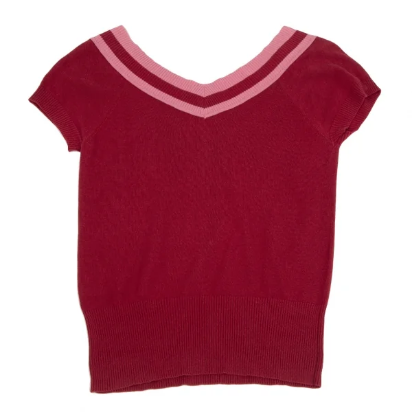 ヴィヴィアンウエストウッド レッドレーベルVivienne Westwood Red Label フレンチスリーブVネックニット 赤ピンク3 K-118753_008