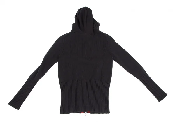ヴィヴィアンウエストウッド レッドレーベルVivienne Westwood Red Label オーブワンポイント刺繍ジップアップニットパーカー 黒赤2 K-118754_010