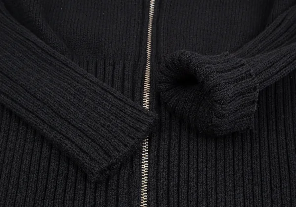 ヴィヴィアンウエストウッド レッドレーベルVivienne Westwood Red Label オーブワンポイント刺繍ジップアップニットパーカー 黒赤2 K-118754_007