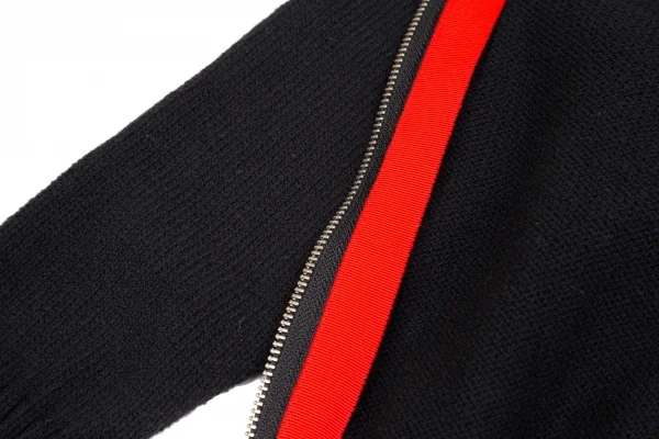 ヴィヴィアンウエストウッド レッドレーベルVivienne Westwood Red Label オーブワンポイント刺繍ジップアップニットパーカー 黒赤2 K-118754_009