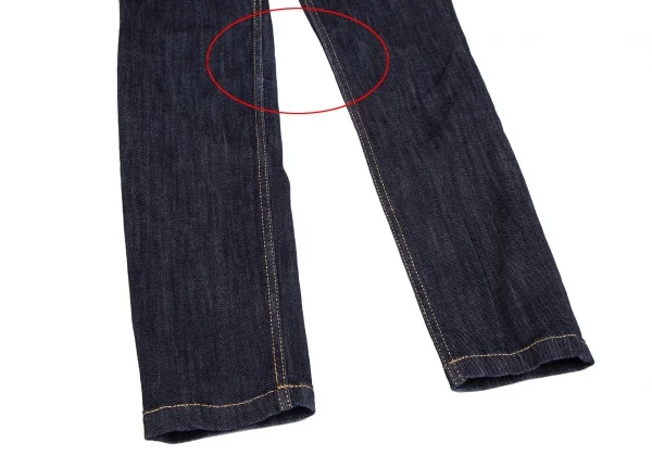 ヴィヴィアンウエストウッドVivienne Westwood ヒップポケットオーブ刺繍ゴールドステッチデニムパンツ 紺ゴールド3 K-118756_011