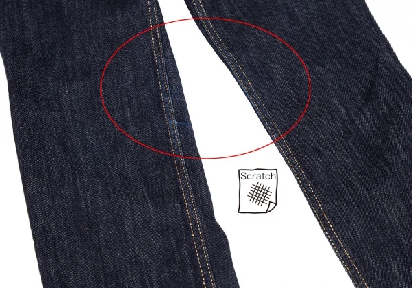 ヴィヴィアンウエストウッドVivienne Westwood ヒップポケットオーブ刺繍ゴールドステッチデニムパンツ 紺ゴールド3 K-118756_012